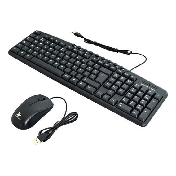 Combo Star Tec Mouse + Teclado St-cb-71 Usb Color del mouse Negro Color del teclado Negro