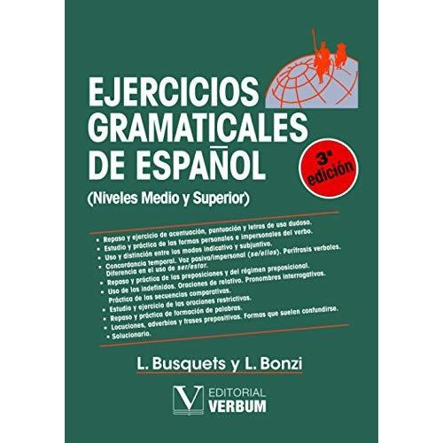 Ejercicios Gramaticales De Español, De Loreto Busquets Y Lidia Bonzi. Editorial Verbum, Tapa Blanda En Español, 2016
