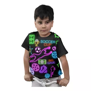 Camiseta Infantil Neon Party Anos 70 Tumblr 