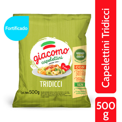 Giacomo Capelettini Tridicci Pasta Semola Fortificada 500 Gr