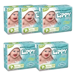 Kit 5 Pct Fraldas Descartáveis Infantil Lippy Baby P-xxg Tamanho Pequeno (p)
