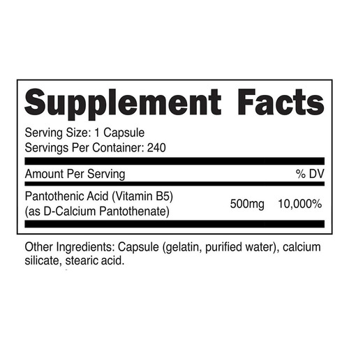 Vitamina B5 Ácido Pantotenico Importado