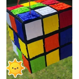 Piñata Cumpleaños Tematica Cubo Rubik