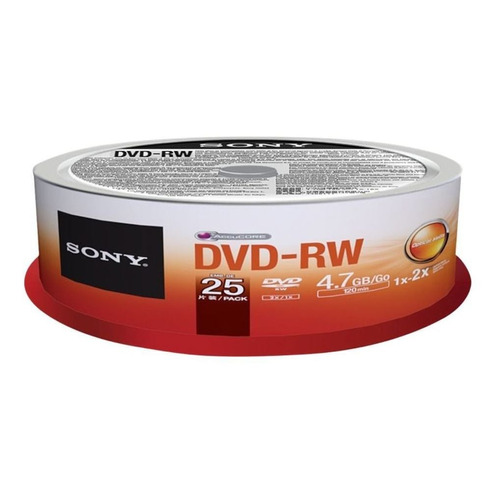 Disco virgen DVD-RW Sony de 2x por 25 unidades