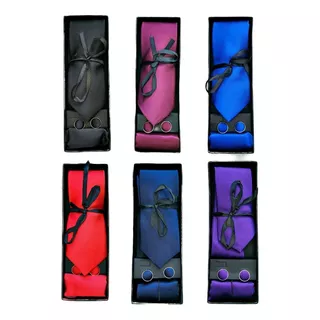 4 X Corbatas Slim Pack Colleras Y Pañuelo Variados Colores!