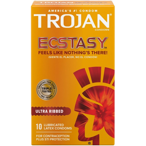 Preservativos Trojan Ultra Ribbed Pack Caja De 12 Importado