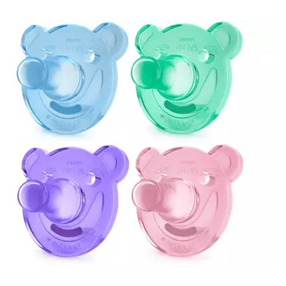 Pack De 2 Chupetes Bebe Silicona Ortodónticos Libre Bpa Oso