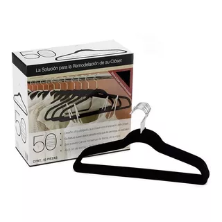 Set 50 Ganchos De Terciopelo Cohesion Products Color Negro