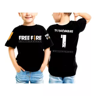 Super Playera Para Niños Fan Made Free Fire Personalizada