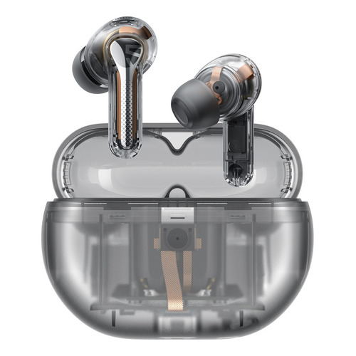 Audífonos in-ear gamer inalámbricos Soundpeats TWS Capsule 3 Pro transparent black con luz LED