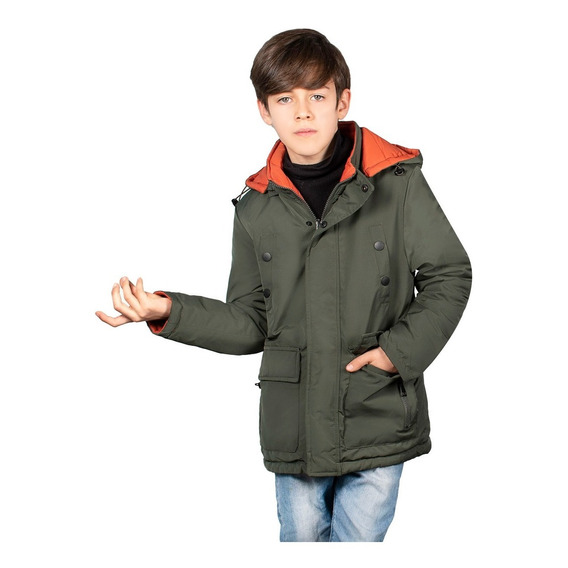 Chamarra Niño Greenlander Pol8135 Parka Doble Vista Larga