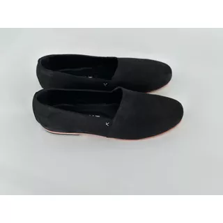 Alpargatas De Vestir Zapatos 100% Cuero Gamuzado Negro Verde