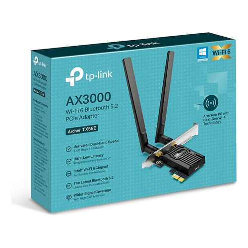Adaptador Wifi Pci Tp Link Archer Tx55e Ax3000 Bluetooth 5.2