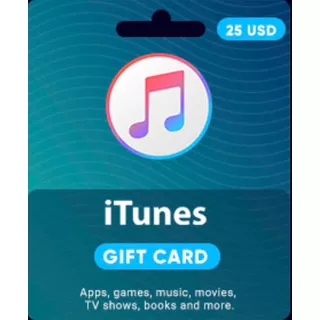 Tarjeta Itunes Apple Card Gift Card 25 Usd Usa Prepago