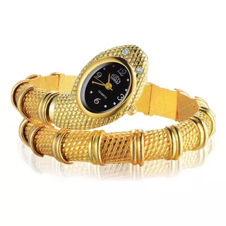Relógio Bracelete Feminino Fashion Serpente Quartzo Aço