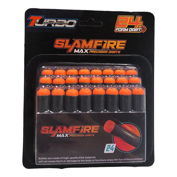 Repuestos Dardos Slamfire X 24 Unidades Pistola Blister Full