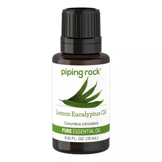 Aceite Esencial Piping Rock Lemon Eucalyptus Pure Essential Oil (gc/ms Tested), 1/2 Fl Oz (15 Ml) Dropper Bottle By Piping Rock Limón 0.015l