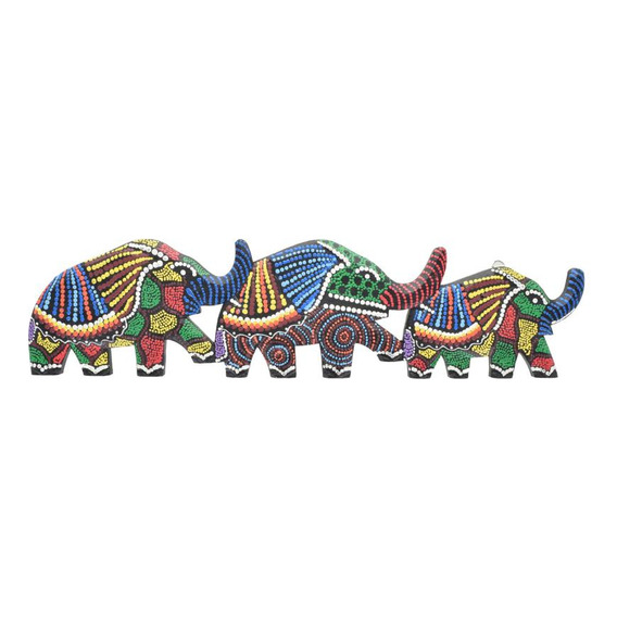 Adorno Elefantes De Madera Para Colgar 50cm Tipo Bali