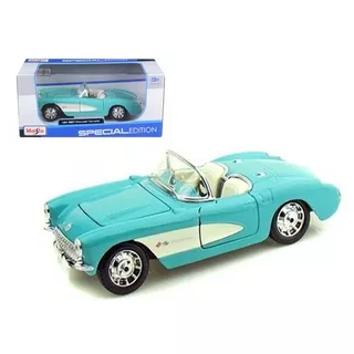 Miniatura Chevrolet Corvette 1957 - Turquesa 1:24 Maisto