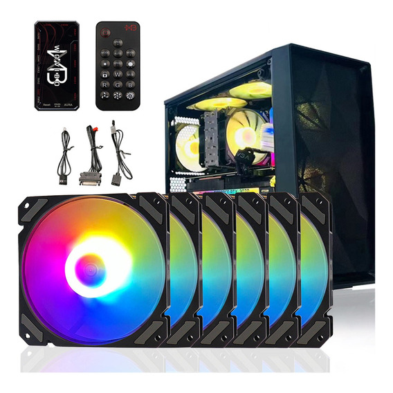 Kit De 6 Ventiladores Pc Gamer, Disipadores De Calor Rgb De