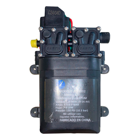 Bomba 12v Agua 9l/m 150 Psi Con Switch 