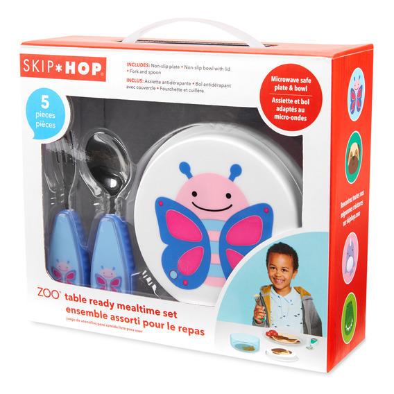 Set Bowl, Plato Y Cubiertos Diseño Mariposa Skip-hop 9n5822