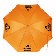 10 Paraguas Naranjas Gigantes Con Tu Logo Impreso En Negro