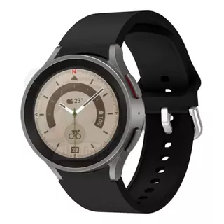 Pulsera De Silicona Con Cierre Social Para Galaxy Watch 5 Pro, Color: Negro