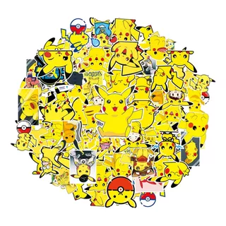 45x Colantes Adesivos Pokémon Pikachu Anime Sticker + Brinde