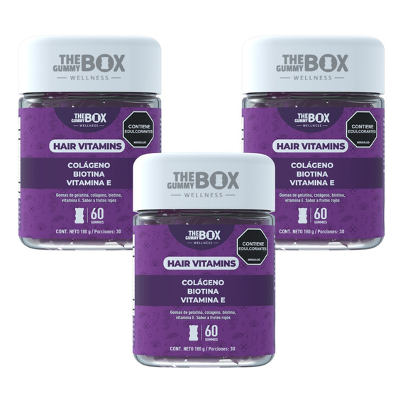 The Gummy Box Hair Vitamina Colageno Hidrolizado + Biotina X 3 Uds