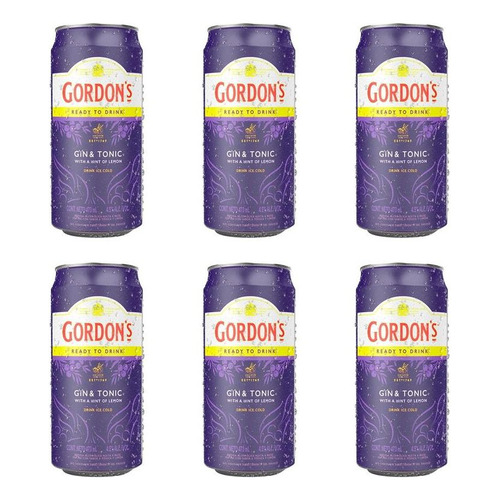 Lata Gordons Gin Tonic 473ml Pack X6