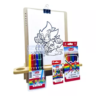 Simple Kit Arte Niños Set Infantil + H. Pintar Sonic