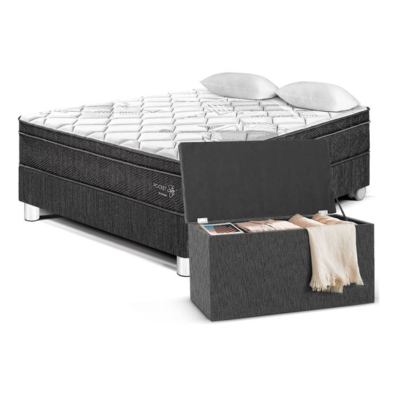 Set Paraíso Cama Pocket Star 2 Plazas + Baúl