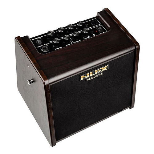 Nux Amplificador Ac-25 Acustico Recargable + Rocker Music Color Marrón