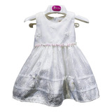 Vestido Bebe Bautismo Fiesta Importados Con Calza Blanv52776