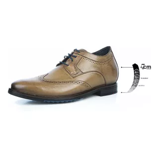 Zapato Casual Central Camel Max Denegri +7cms De Altura