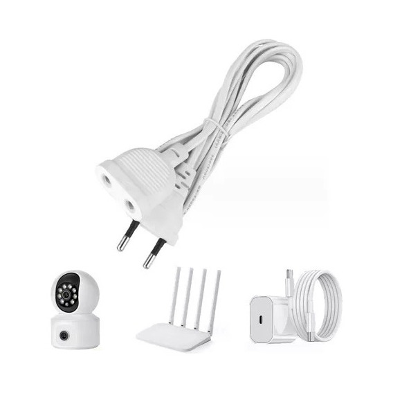 Extensión Electrica 5 Metros 200w Para Cámara,led,adaptador 