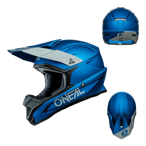 Casco De Motocross Enduro Oneal 1 Series Solid Azul Tamaño del casco 2X (63-64cm)
