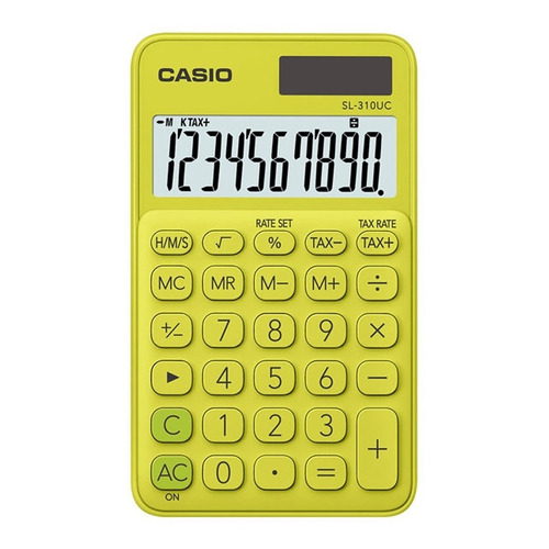 Calculadora Casio Sl-310uc Linea Mi Estilo Color Verde Amarillo