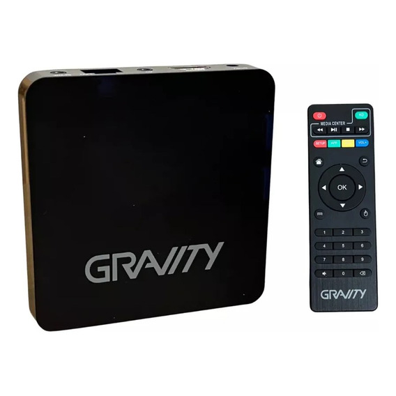 Smart Tv Box Gravity V2PRO H313 4k Uhd Android 10 Quadcore 16gb 2gb Ins Color Negro Tipo De Control Remoto Estándar