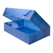 Caja De Archivo Azul Plastica Oficio 12 Pvc 36x25x12 