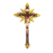 Crucifixo Resplendor C/ Pontas Flor De Liz 38cm