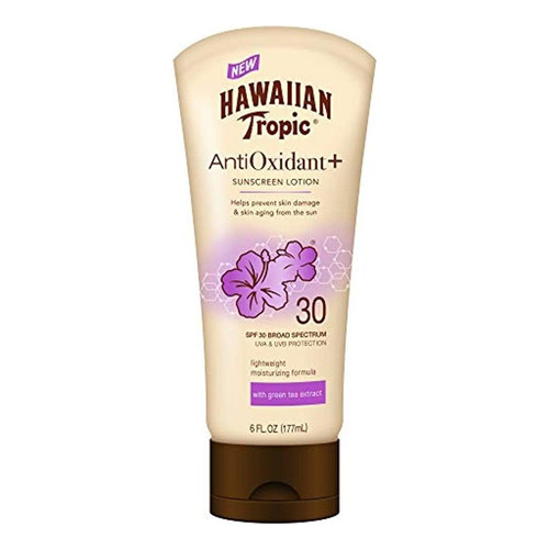 Hawaiian Tropic Antioxidant Sunscreen Lotion Con Extracto De