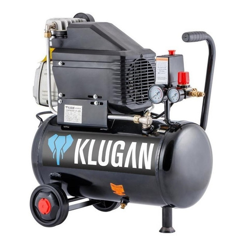 Compresor de aire Klugan CDM-24 C/Kit monofásico 24L 2hp 220V negro