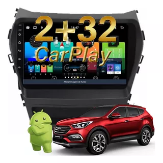 Multimidia Santa Fe 2014 2015 2016 17 Android 10 Carplay 
