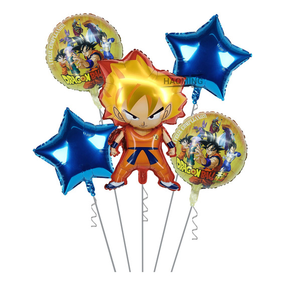 Globos Metalicos De Goku Supersayayin Kit 5pzs