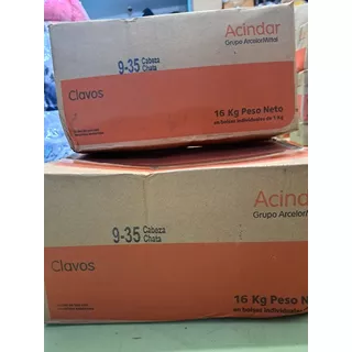 Clavos Acindar Cabeza Chata 9/35 Caja X 16 Kg