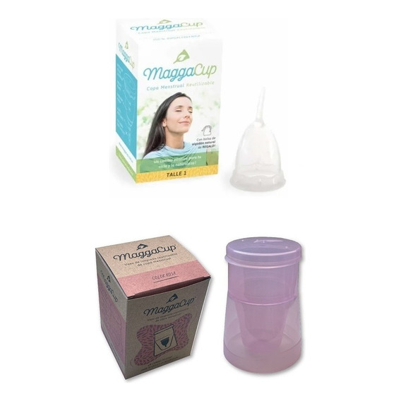 Copa Menstrual Maggacup Silicona + Vaso Esterilizador Color Color Copita 1 Y Vaso Rosa