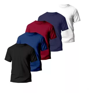 Kit 5 Camisetas Básicas Masculina Dry Sense Lisa Tradicional