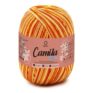 Linha Camila Fashion Matizada Crochê Tricô Varias Cores 500m Cor 05298 - Laranja/amarelo